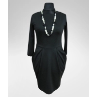 Romantyczna sukienka tulipan dla puszystej - czarna